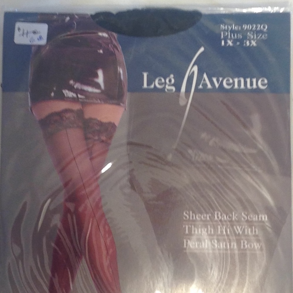 Leg Avenue Sheer Black Seem Thigh Hi